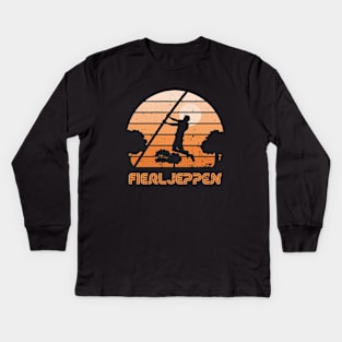 Retro Sunset Fierljeppen Kids Long Sleeve T-Shirt